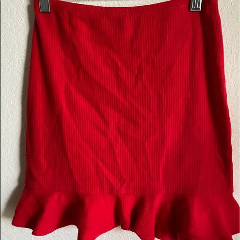 Lovers + Friends Revolve  Flamingo Red Ruffle Skirt