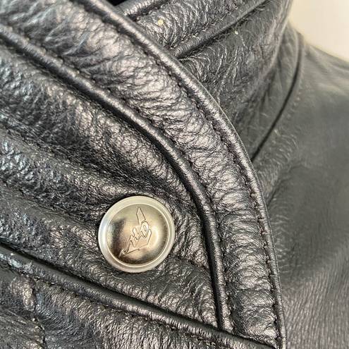 Harley Davidson  Motorcycle Vintage Black Leather Fringe Jacket Size Small Riding