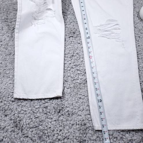 Good American  Good 90s Duster Natural Fray White Jeans High Rise Size 14 32