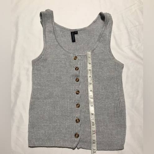 The Moon  & Madison Women’s Gray Ribbed Cropped Tank Top Size M