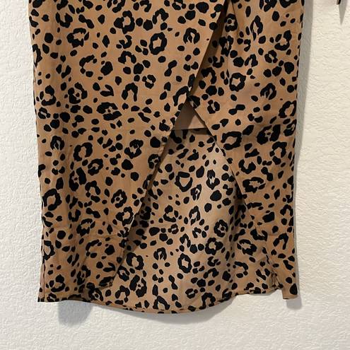 Lovers + Friends  (NWT) Marla "Tan Leopard" Wrap Skirt, Size M