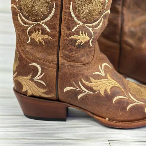 Shyanne  Women’s Western Floral Embroidered Leather Cowgirl Boots Size 7