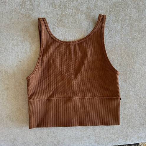 Lululemon  Womens Power Pivot Tank Ribbed Brown sz 6