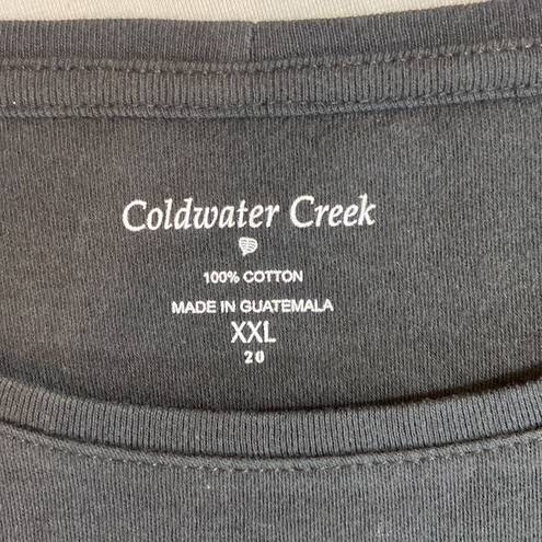 Coldwater Creek Black Short Sleeve Interlock Tee Size XXL