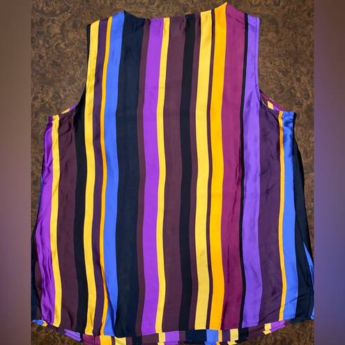 Coldwater Creek  Flowy Tank Striped in Deep Vibrant Colors - size