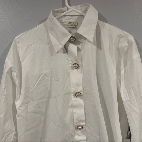 Jason Wu  Pearl Button Cotton Poplin White Shirt Small S