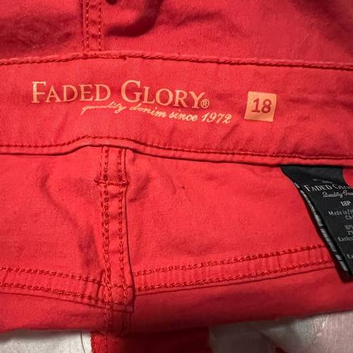 Faded Glory  Women’s Vibrant Red Jeans - Size: 18