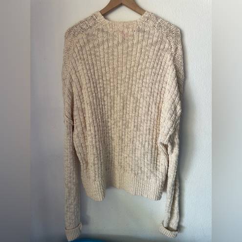 Pink Lily  Oversized Beige Chunky Knit Cardigan Size L