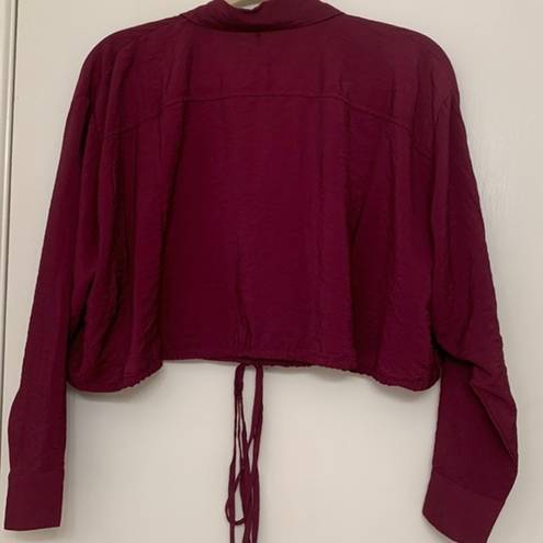 Young Fabulous and Broke YFB  x Julep Crop Top in Burgundy (Jam)‎