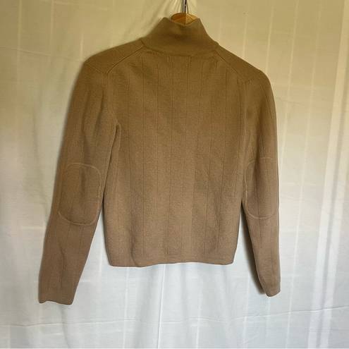 Banana Republic extra fine merino wool quarter zip funnel neck sweater neutral