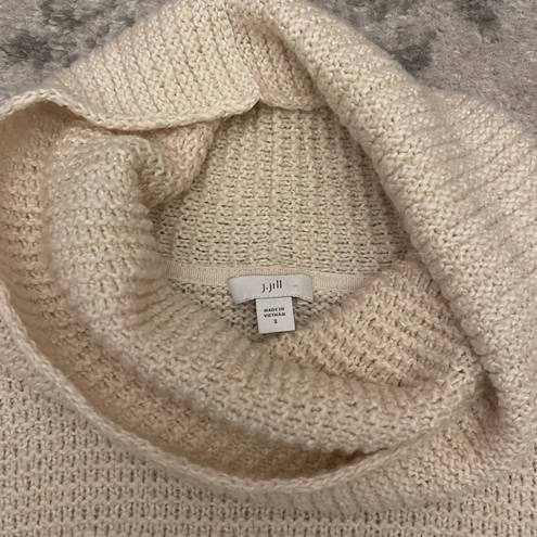 J.Jill  Cream Cowl Neck Knit Sweater Size Small Cotton Blend