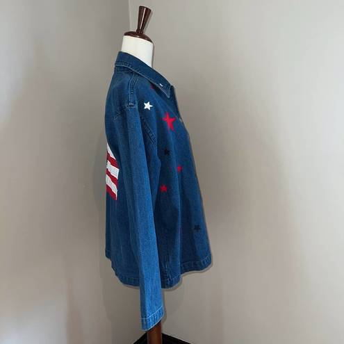 New Direction Funky Vintage 90s  Stars & Stripes Denim Jacket!