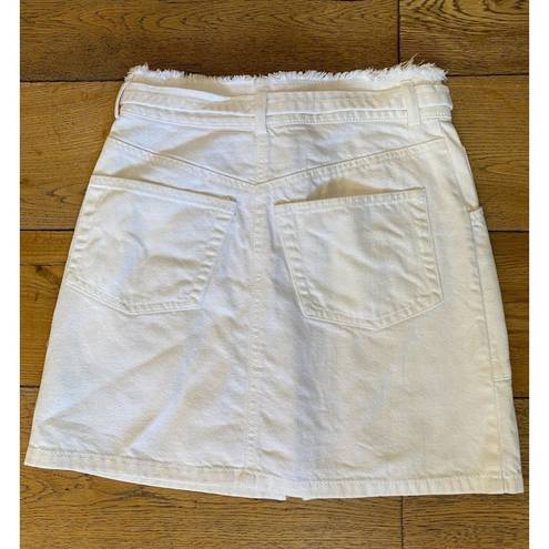 ALC Frank A.L.C. Christie Tie Waist Zip Front Denim Skirt Eggshell Women's Size 0