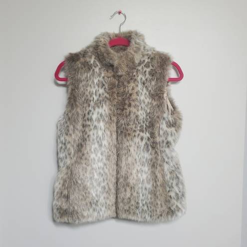 Banana Republic  Faux Fur Animal Print Vest