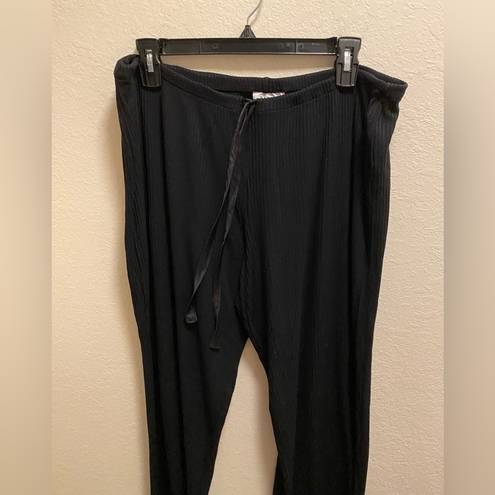 Natori  Black Ribbed Drawstring Sleep Pants (FLAW)