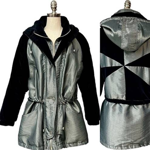 London Fog Vintage  Metallic Jacket with Geometric Detail