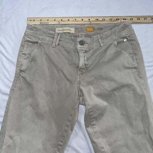 Pilcro  Pants Womens 27 Hyphen Chino Mid Rise Tan Pockets Stretchy Slim Tapered