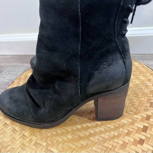 Krass&co Bos &  Barlow boots black leather suede lace up back heels