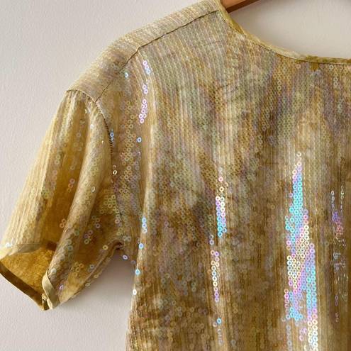 Pilcro ANTHROPOLOGIE  Yellow Sequin Tech Top Size XXS / XS