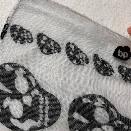 BP  Oversized Skull Print Scarf. Black and White Wrap Sarong Scarf