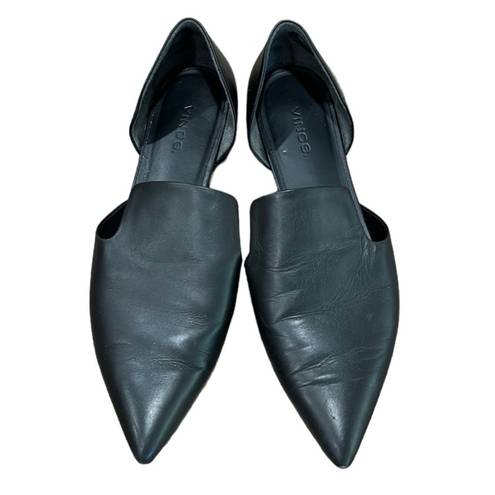 Vince  Damris Black Leather Flats Ballet Pointed Toe Women’s size 8.5