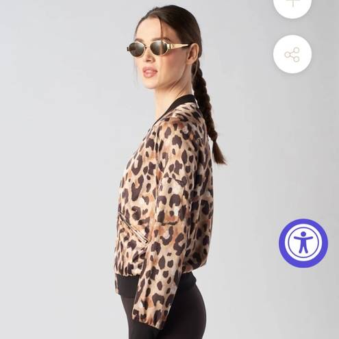 Gottex  STUDIO SATIN BOMBER JACKET IN LEOPARD