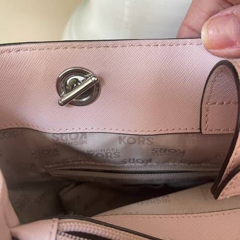 Michael Kors  Pink Pebbled Leather Bag - Silver Hardware