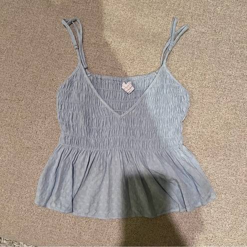 American Threads Light Blue Ruffle Tank Top Size Medium