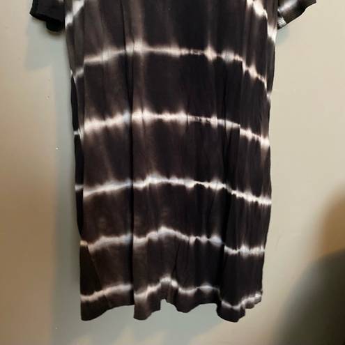 Caution to the Wind Tie Dye Black White Dress