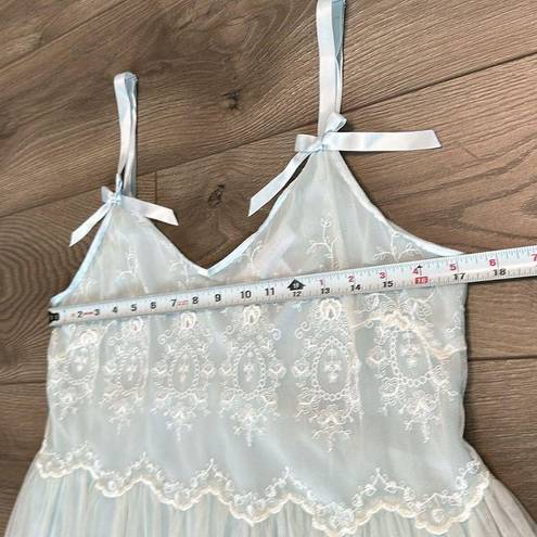 Oscar de la Renta Vintage Oscar De La Rente Baby Doll Slip Blue And White Size M/L