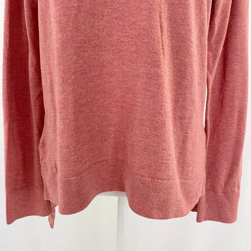 Lou & grey High Low Hem Crewneck Sweater Long Sleeve Pullover Pink Size Medium