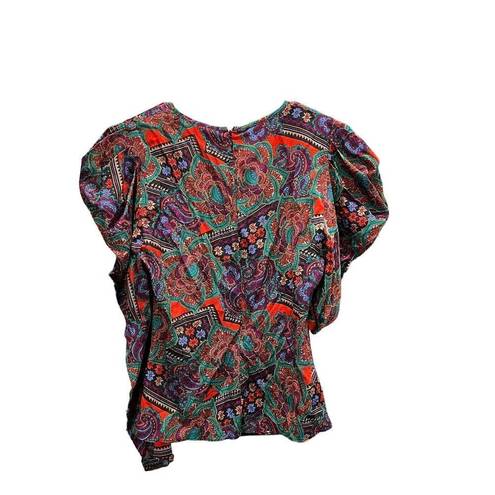 Veronica Beard  Simmons Top Silk Blend Floral Multicolor Size 6