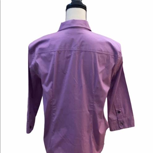 DKNY  size 14 cotton purple button down shirt.