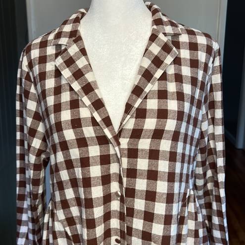 Tuckernuck  Pomander Place Saddle Brown Gingham Scarlett Button Down Blouse