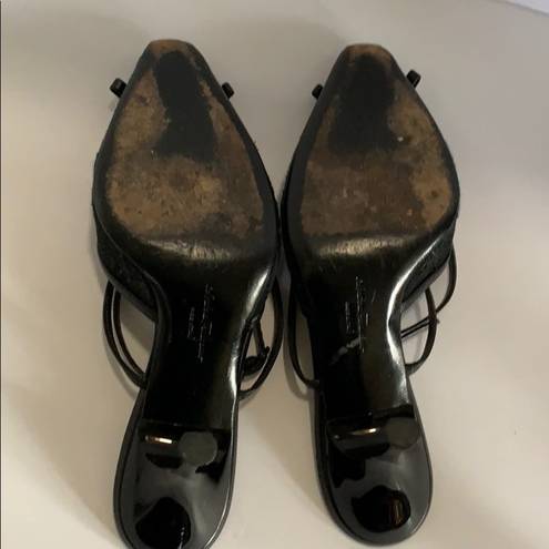 Salvatore Ferragamo  Black Sandals Shoes  6 Italy Versatile bow RARE HTF GORGEOUS