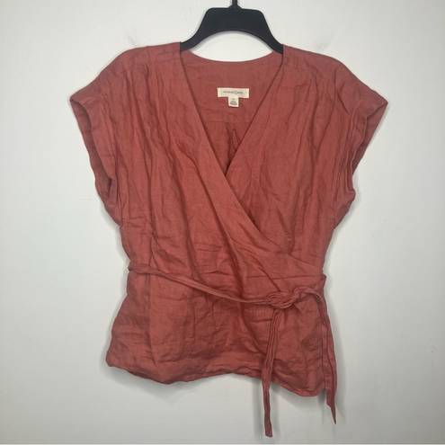 Treasure & Bond  100% linen wrap top size medium