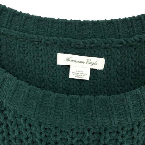 American Eagle  Women’s Forest Green Slouchy Oversized Chenille Sweater