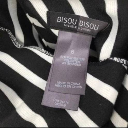 Bisou Bisou  Black & White Chevron Cutout Mini Dress New