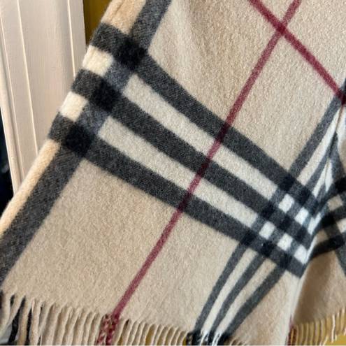 Burberry  London Authentic Nova Check plaid poncho fringe lambswool one size