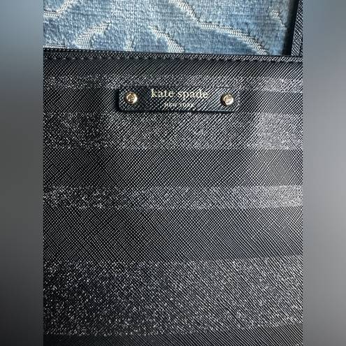 Kate Spade  heaven lane hani Handbag Purse Tote black glitter stripe