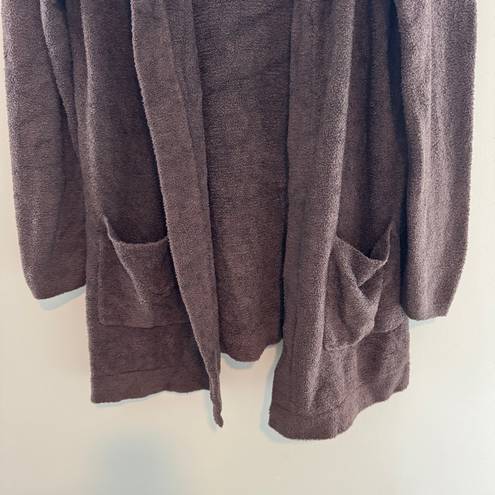 Barefoot Dreams  Cozychic Lite Knit Hooded Cardigan Brown