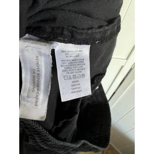 The Loft  Womens Pants Sz XSP XS Petite Black Linen Lyocell Blend with Stretch