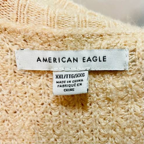 American Eagle  Peach Oversized Waffle Knit Sweater XXL NWT