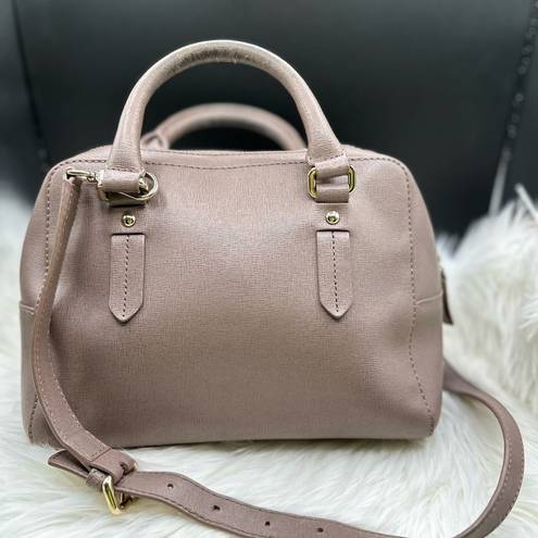 Furla  Elena Taupe Leather Crossbody Doctor Bag Tote Purse