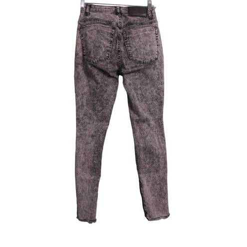 One Teaspoon  Womens Jeans High Waist Freebird II Tapered Gray Distressed Fray 26