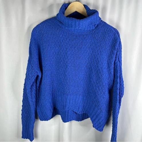 The Moon  & Madison | Blue Chenille Turtleneck Sweater XS