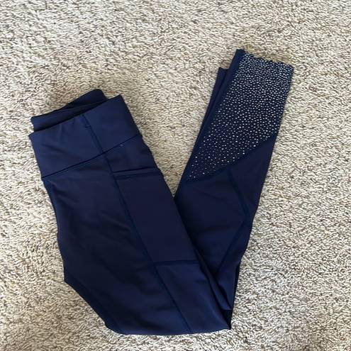 Lululemon Navy Blue  with fun designs on the ankles size 0