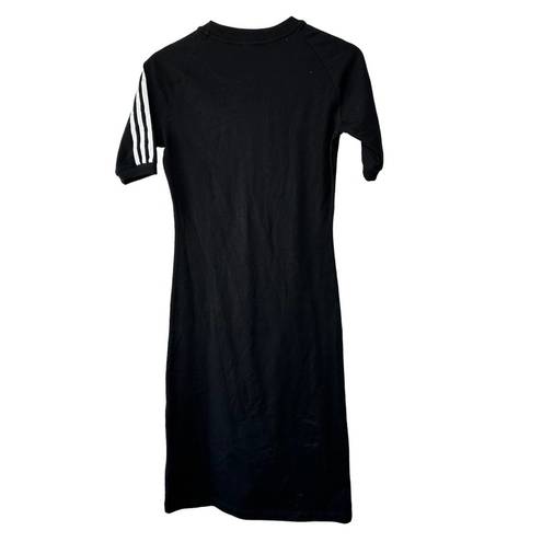 Adidas  Black with White Stripe Short Sleeve Athletic T-Shirt Dress Womens Small