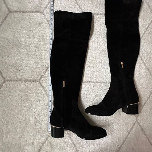 Jimmy Choo  Black Suede Over the Knee Block Heel Boots Sz 7