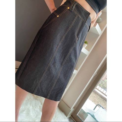 Cache  Long Denim Skirt